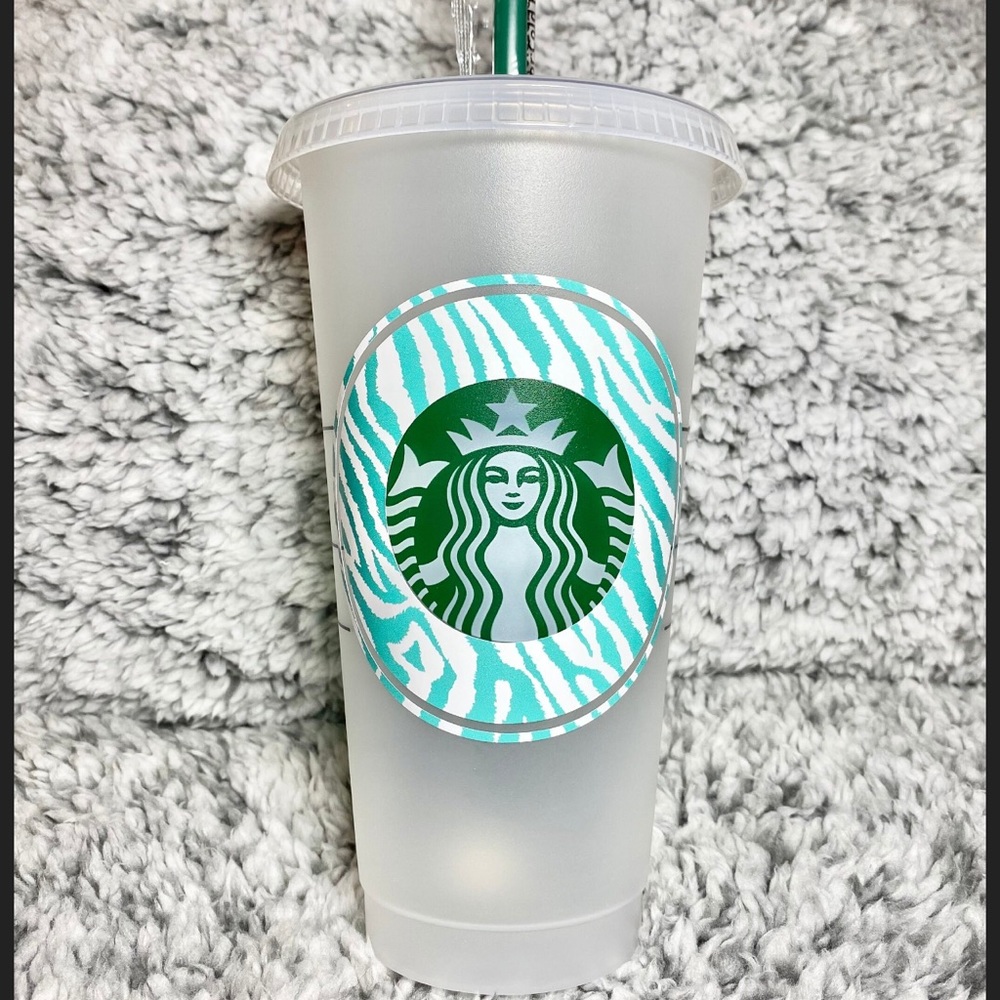 🦋Teal Zebra Starbucks Cup | Coffee Lover | Starbucks Cold Cup🦋